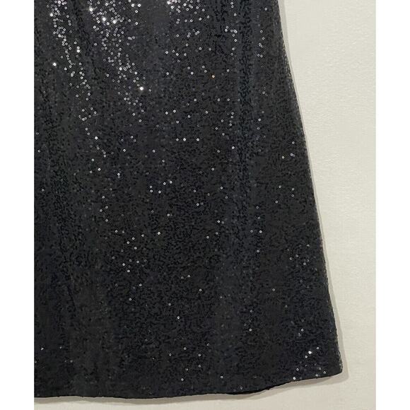 INC Medium Women’s Pin Up Black Sequin Low Back Dress Bow Retro Pin Up Shift - Picture 4 of 6